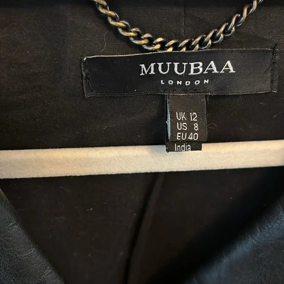 Muubaa London | 100% Lamb Leather Moto Jacket Sz 8 - Picture 4 of 10